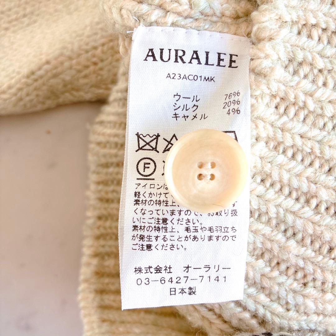 Silk Wool Camel Mix Knit Cardigan サイズ4