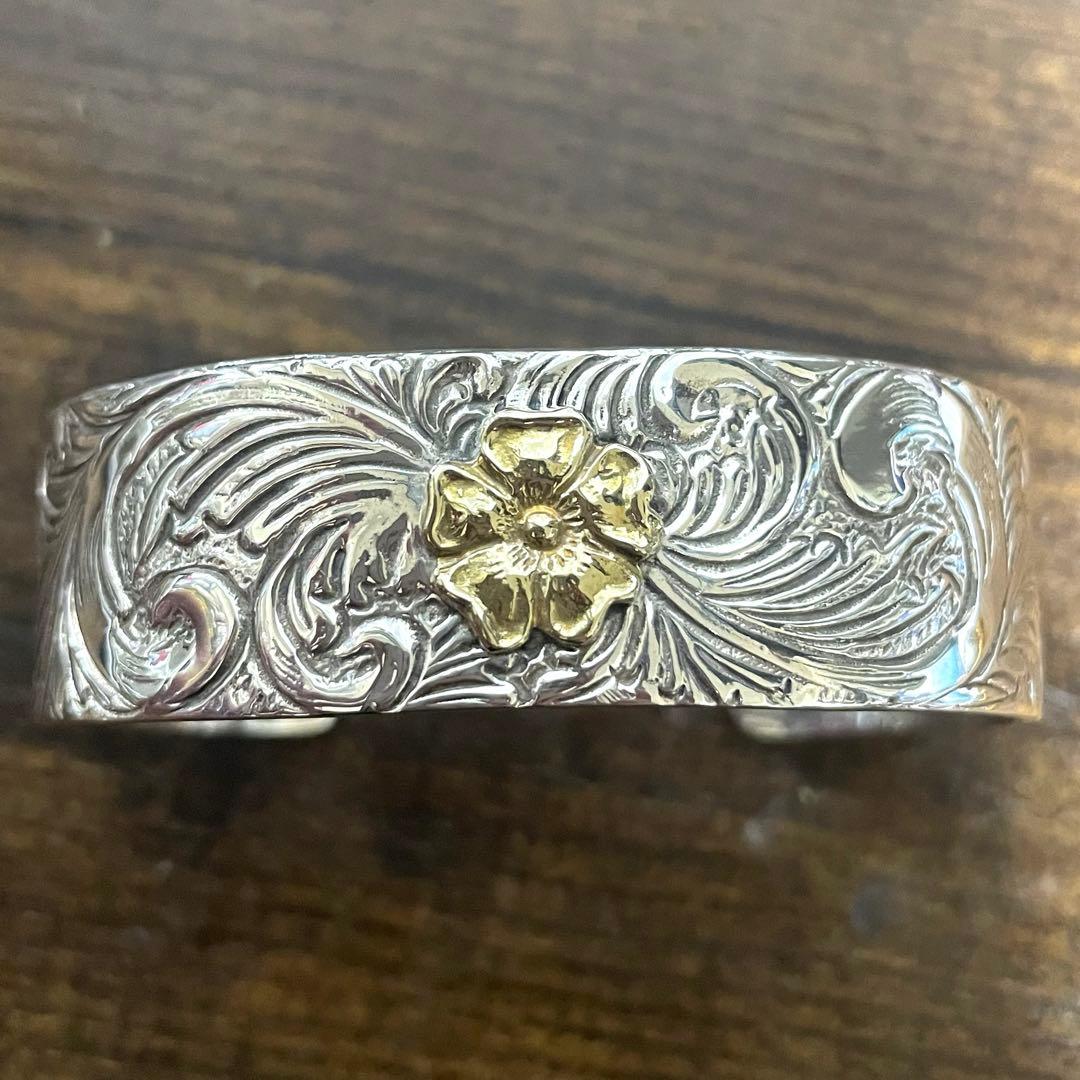 レア　Larry smith バングル　ローズ　ラリースミス　メンズ　シルバー