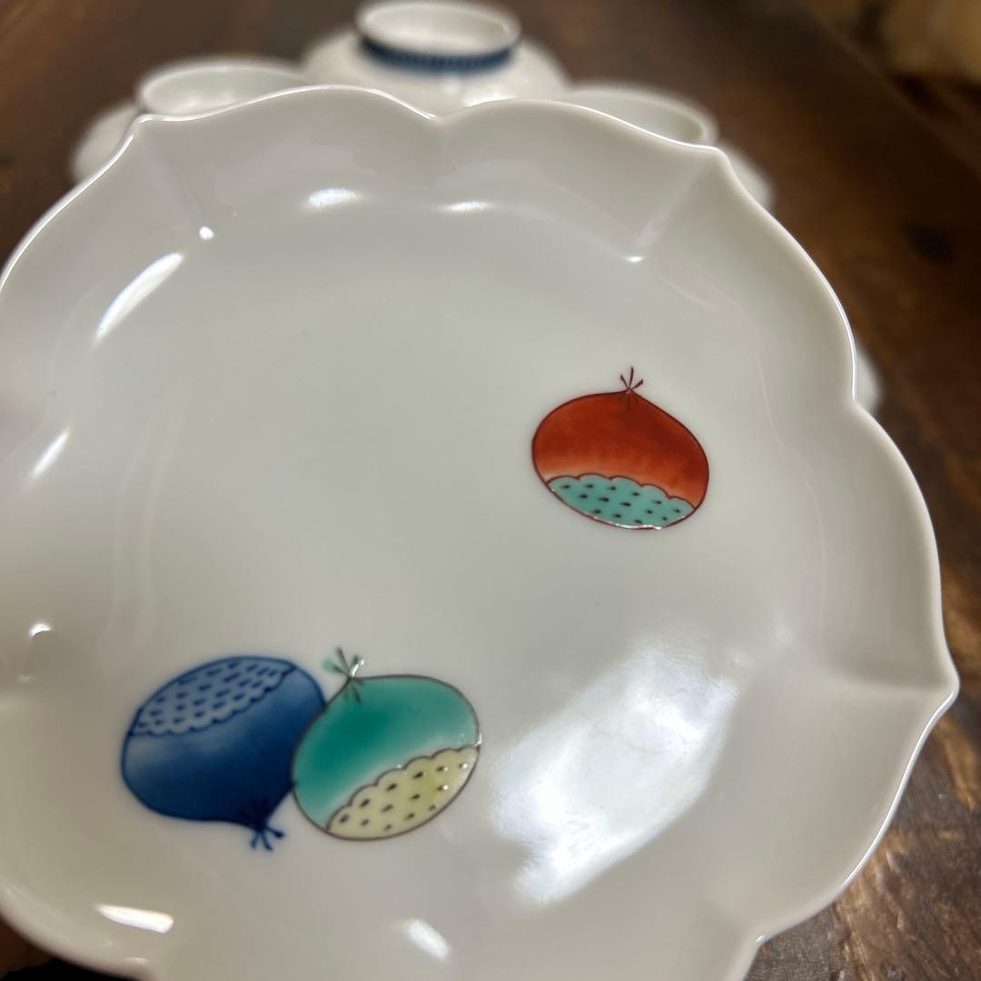 希少　レア　香蘭社　染付染錦栗　小皿５枚