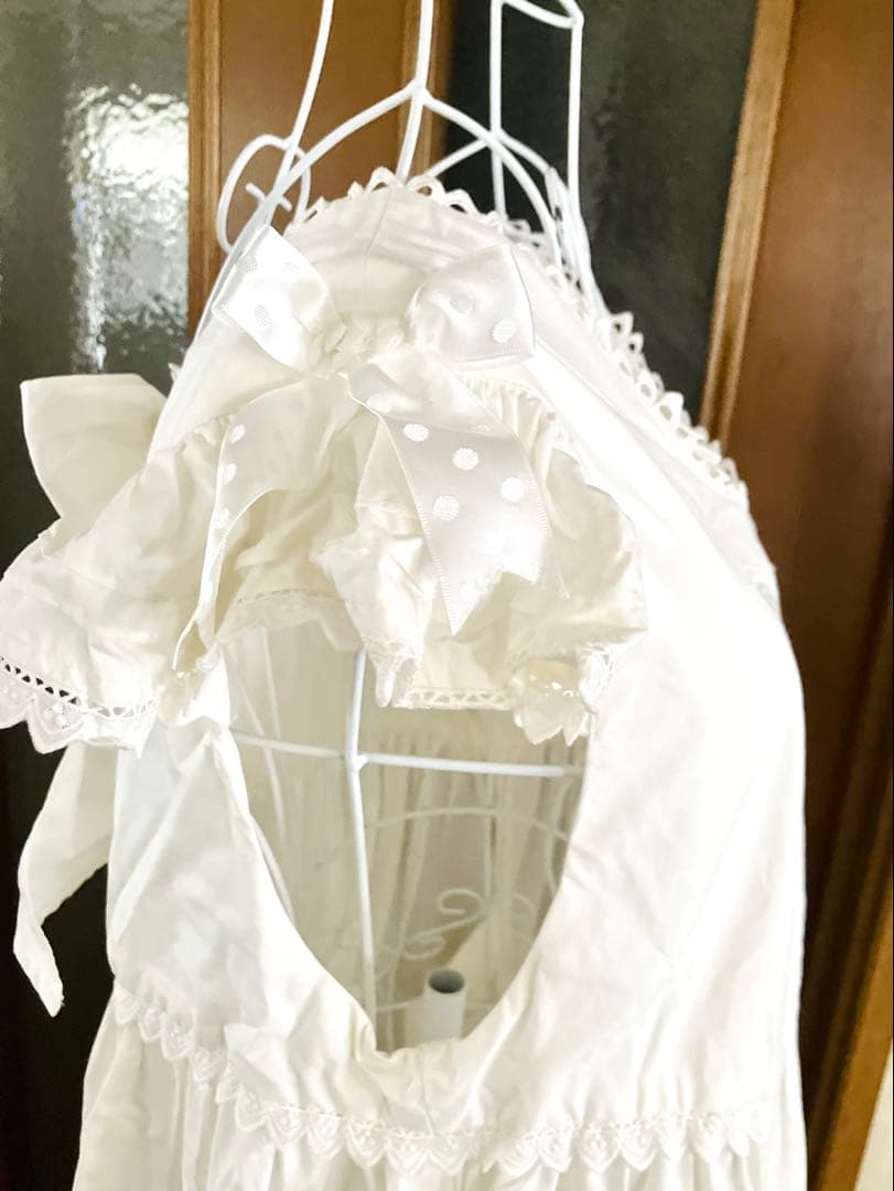 おけい⭐️ANLICO・素敵な割烹着／エプロン／白／美品