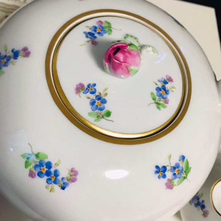 マイセン　忘れな草　小花散らし　ポットセット