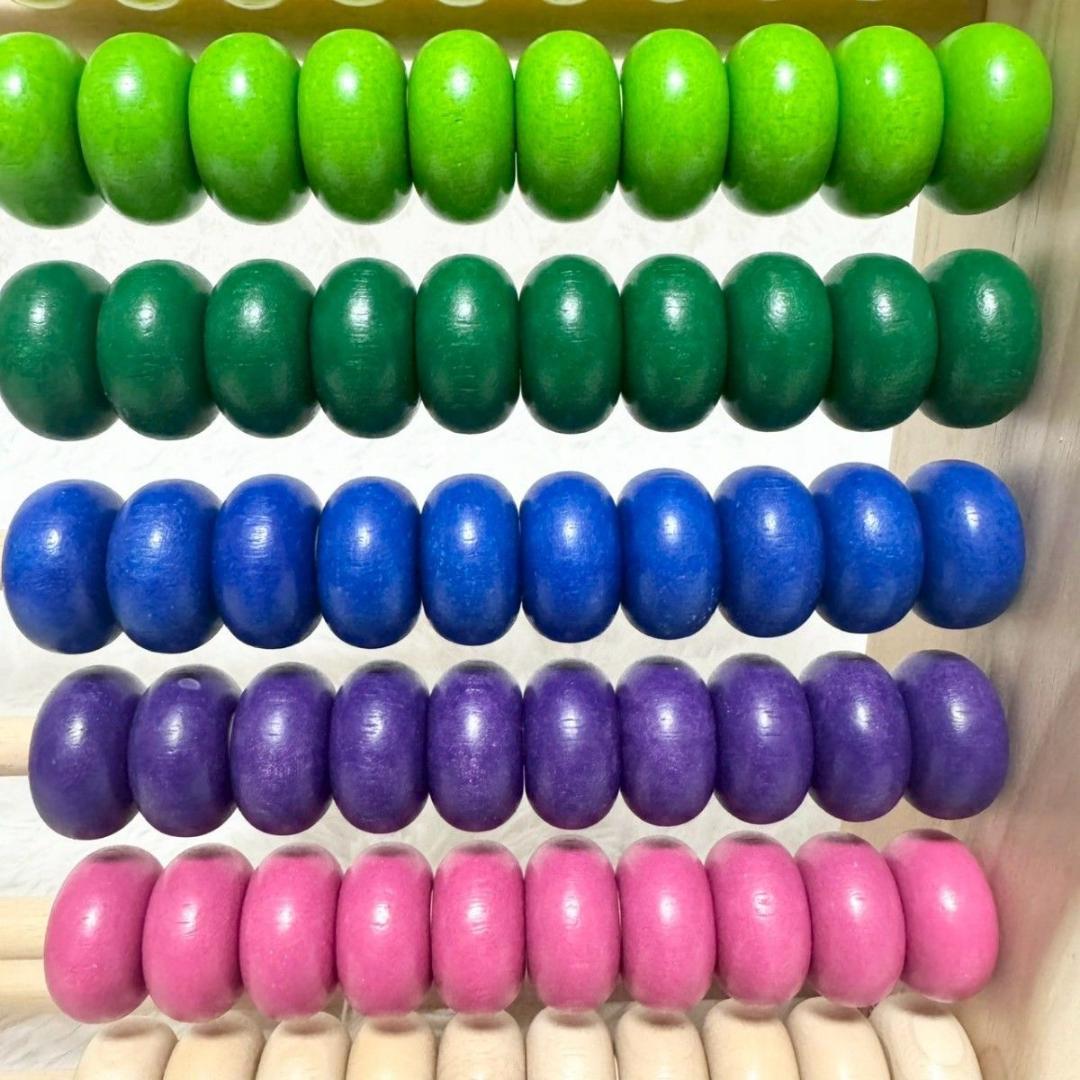 【美品】VOILA レインボーアバカス 100玉そろばん 木製玩具 98-14