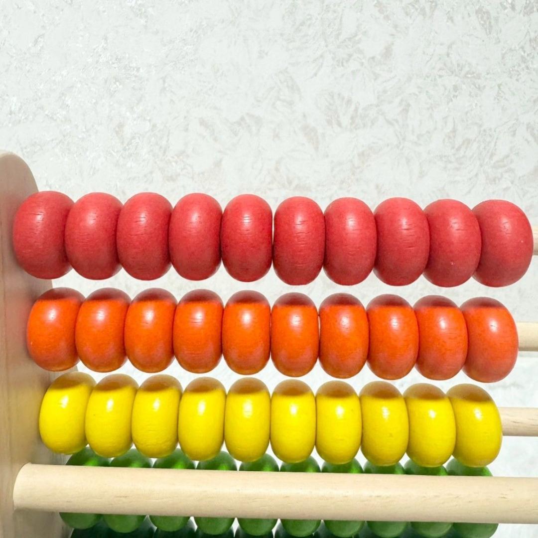 【美品】VOILA レインボーアバカス 100玉そろばん 木製玩具 98-14