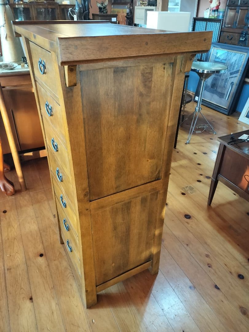 無垢材チェスト　アジアン　ヴィンテージ　7段引き出し