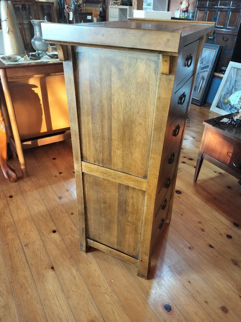 無垢材チェスト　アジアン　ヴィンテージ　7段引き出し