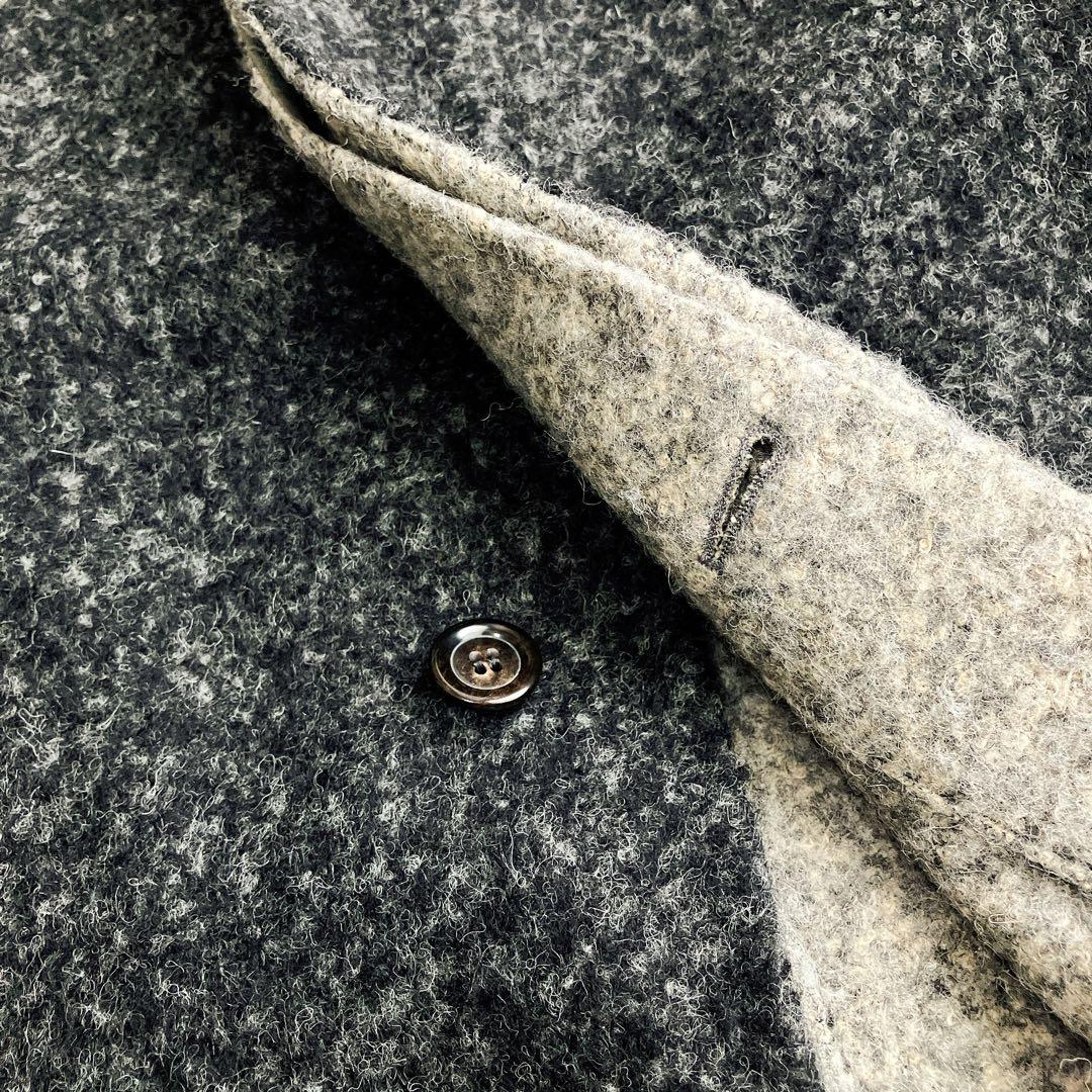 大きいサイズ/ミラショーン★アルパカ ダブルフェイスコート バイカラー フード付