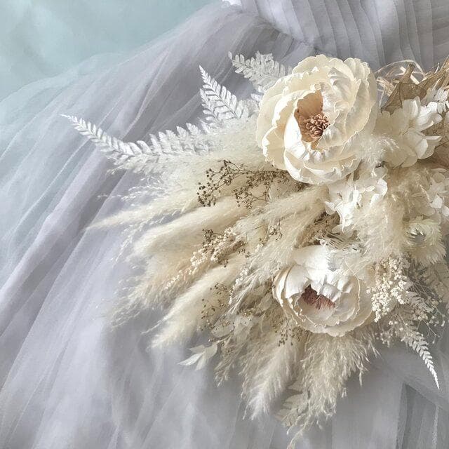 ホワイト＆少しゴールドの大人スワッグ ふっくらL　再販多数