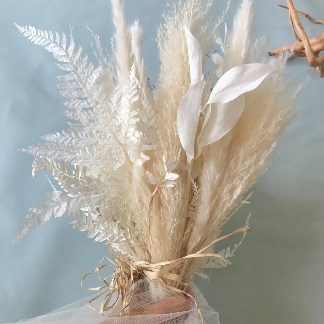 ホワイト＆少しゴールドの大人スワッグ ふっくらL　再販多数