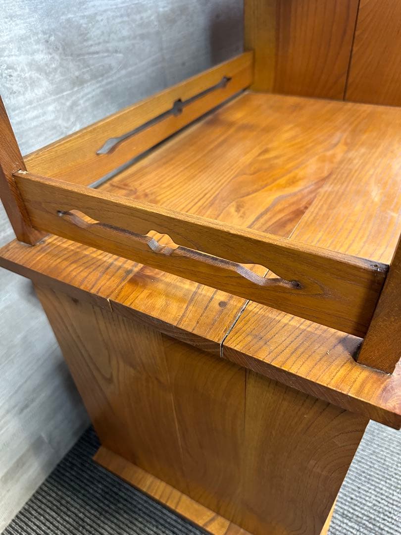 欅材　飾り棚　違い棚　茶棚　和箪笥　キャビネット