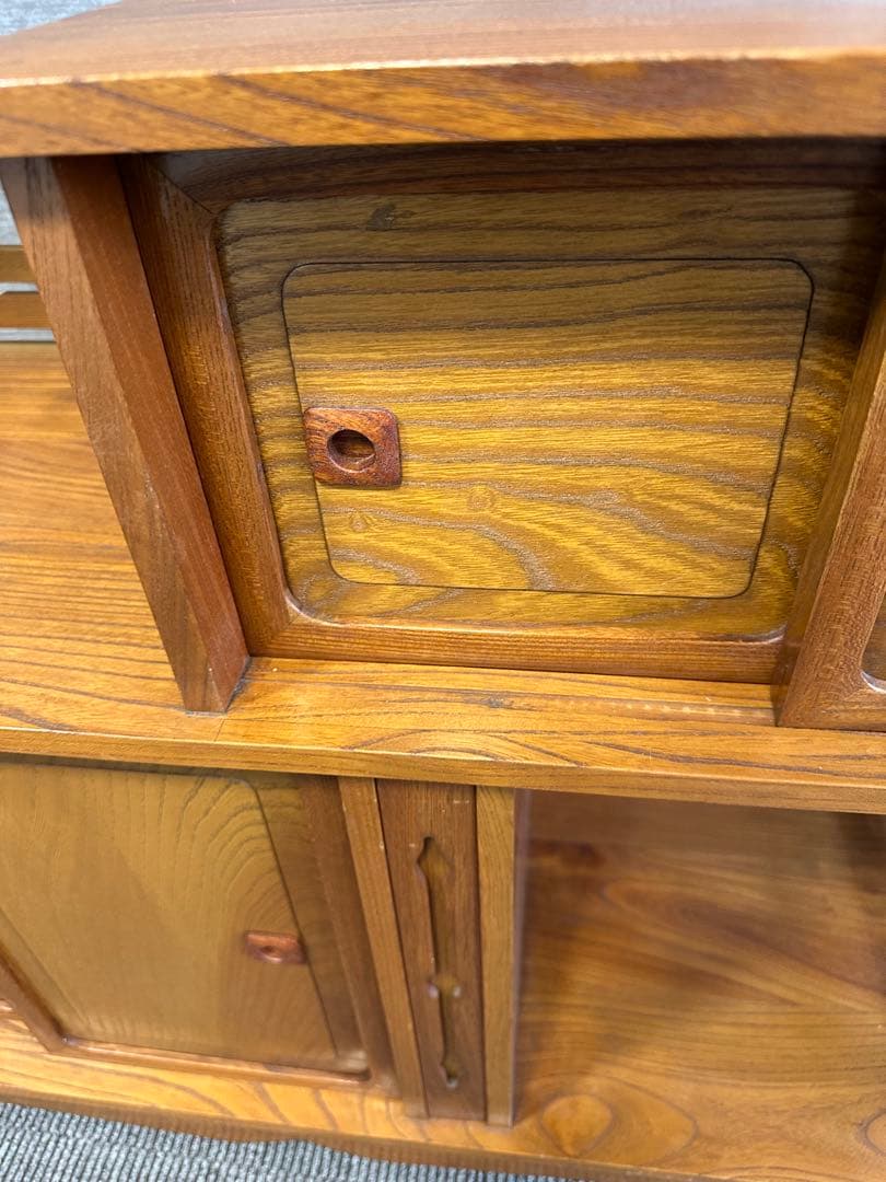 欅材　飾り棚　違い棚　茶棚　和箪笥　キャビネット