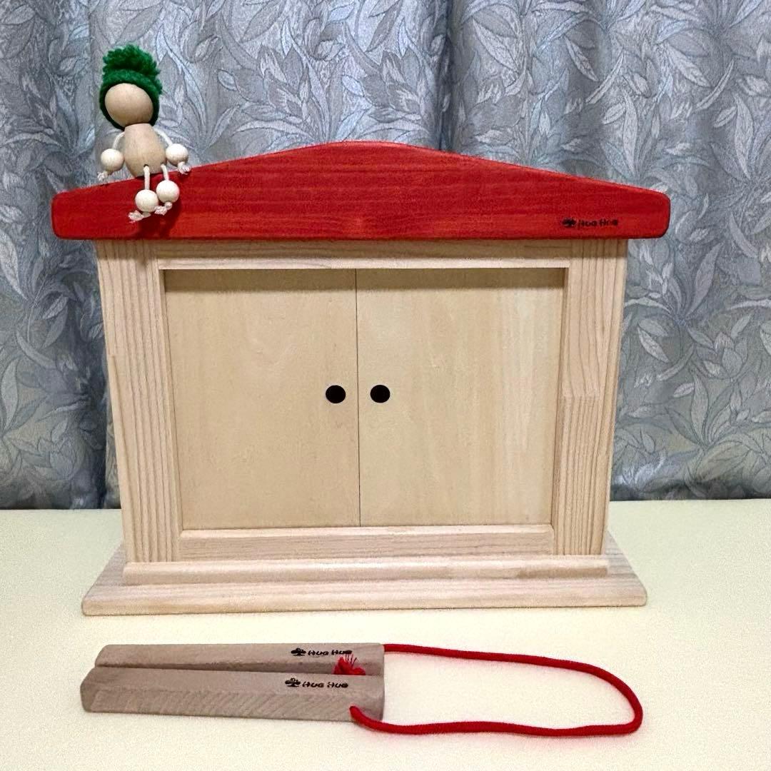 紙芝居　舞台　拍子木　木製人形付属　未使用品　美品