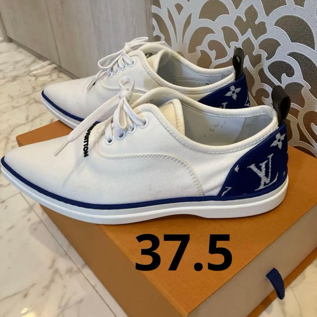 美品❣️ルイヴィトンスニーカー❣️22年製 ホワイトレディース37.5❣️モノグラム