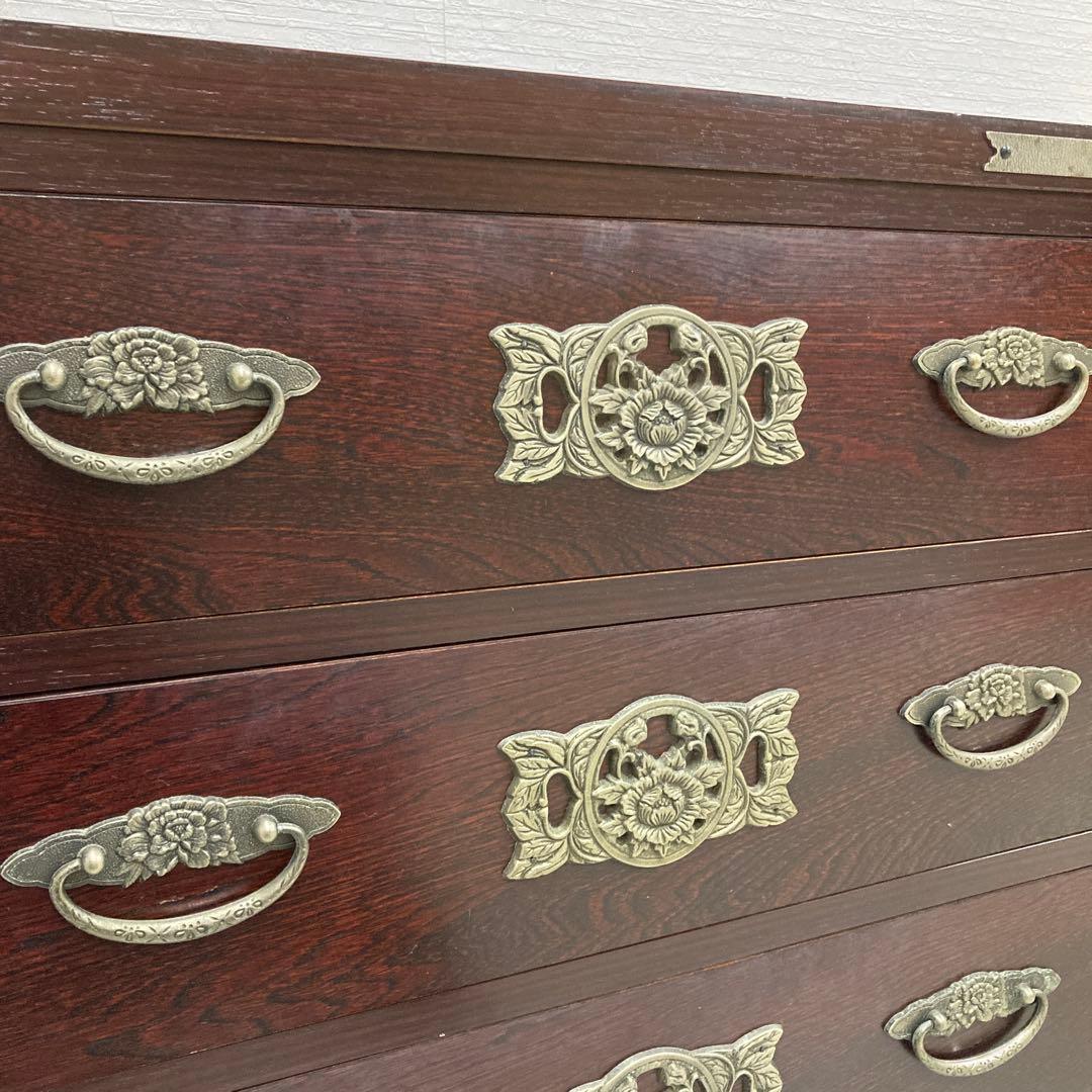 民芸調　4段チェスト　箪笥　タンス　ミドルチェスト　古民家　時代風