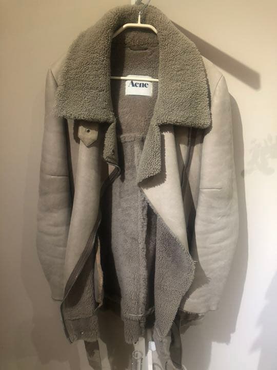 Yam追加送料込み　ACNE ムートン ライダース 38 ベージュ