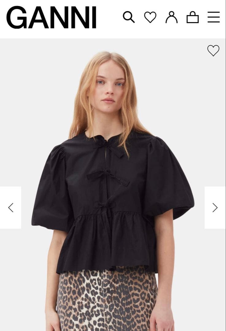 GANNI ブラウス Cotton Poplin Peplum Blouse