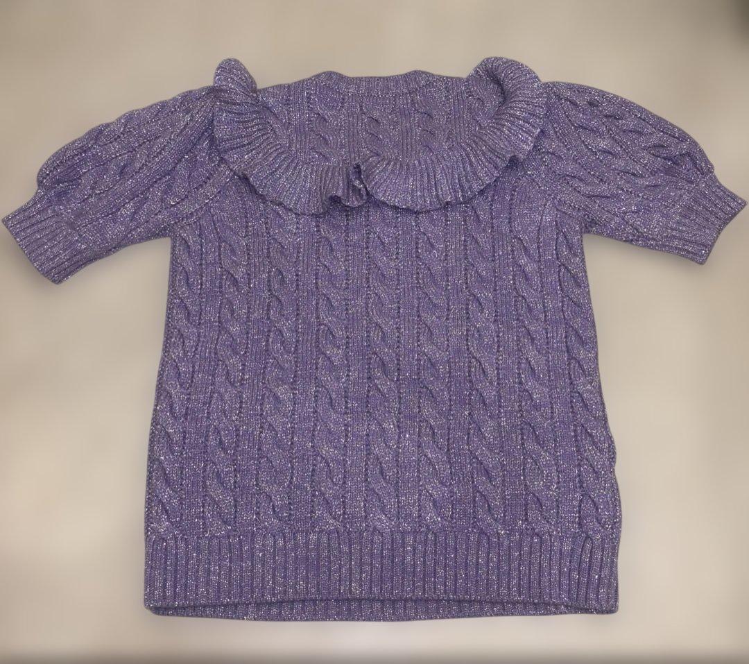 miumiu ラメ　ニット　半袖