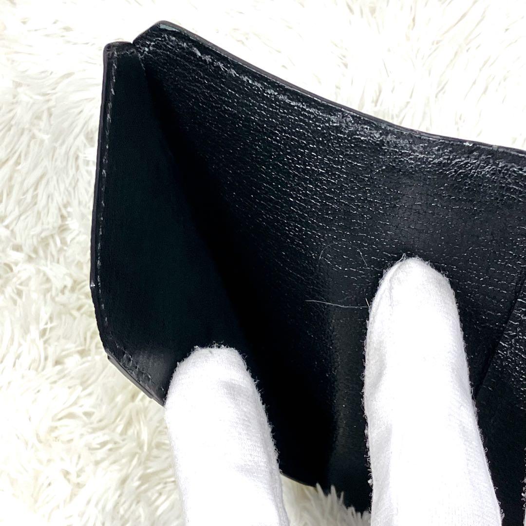 （美品）ラルコバレーノ　スマートミニウォレット　　レザー　ブラックxイエロー