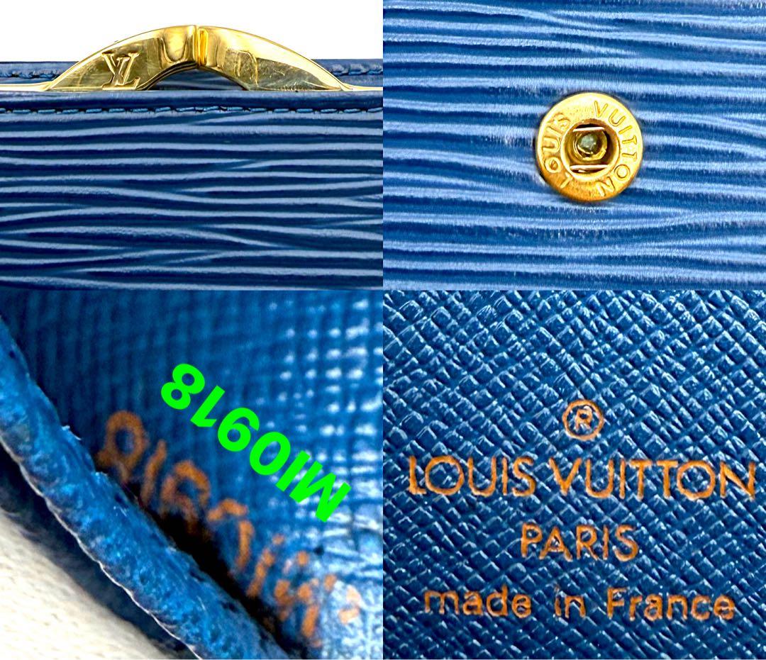 ルイヴィトン ヴィエノワエピがま口折り財布ブルー