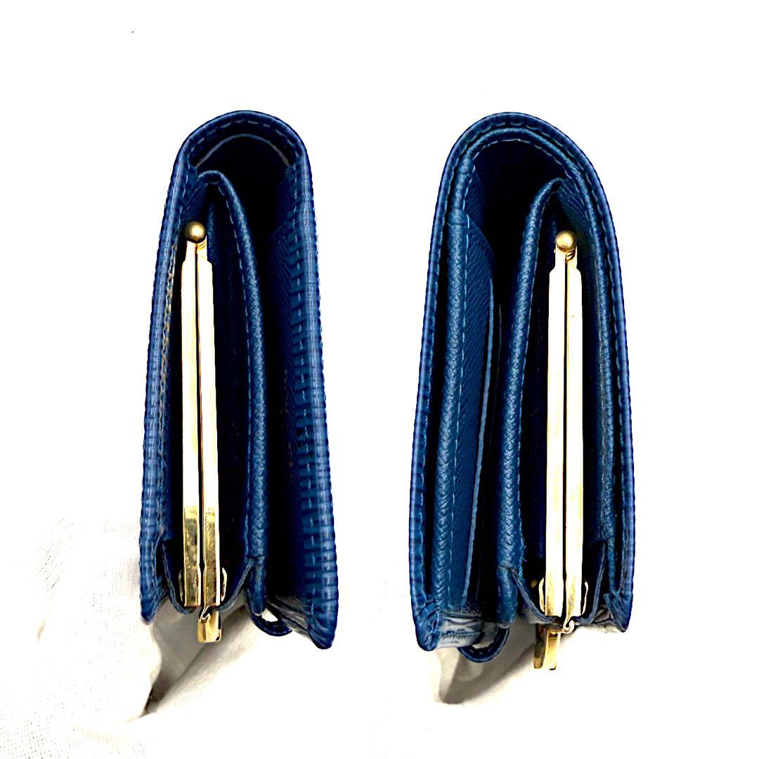 ルイヴィトン ヴィエノワエピがま口折り財布ブルー