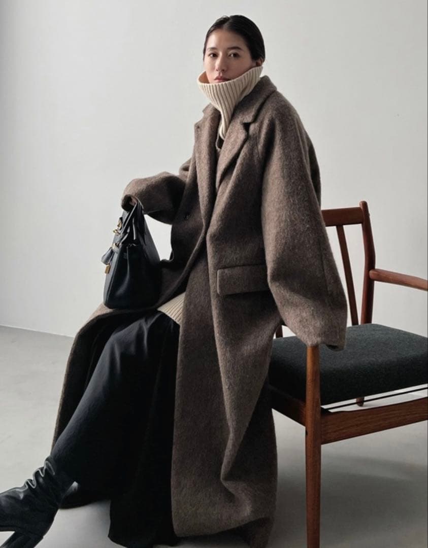 CLANE クラネDOUBLE WOOL LONG COAT ブラウン