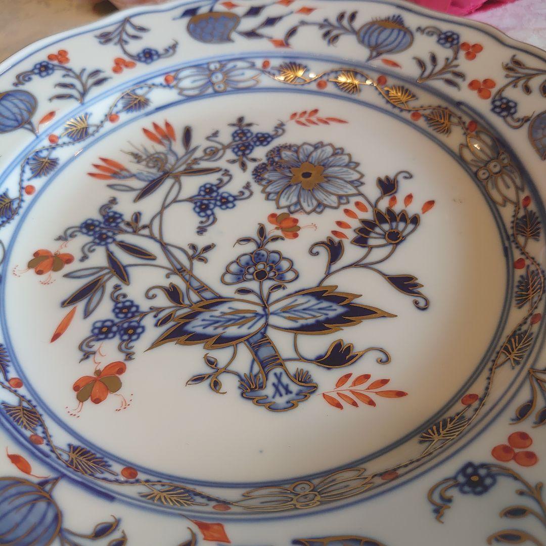 マイセン　朱金オニオン　大皿　25cm　2級品