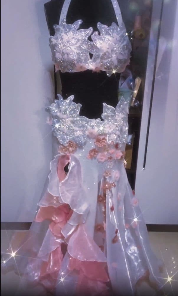 お得 美品一点物 ベリーダンス衣装 ブラスカートセット M コスチューム