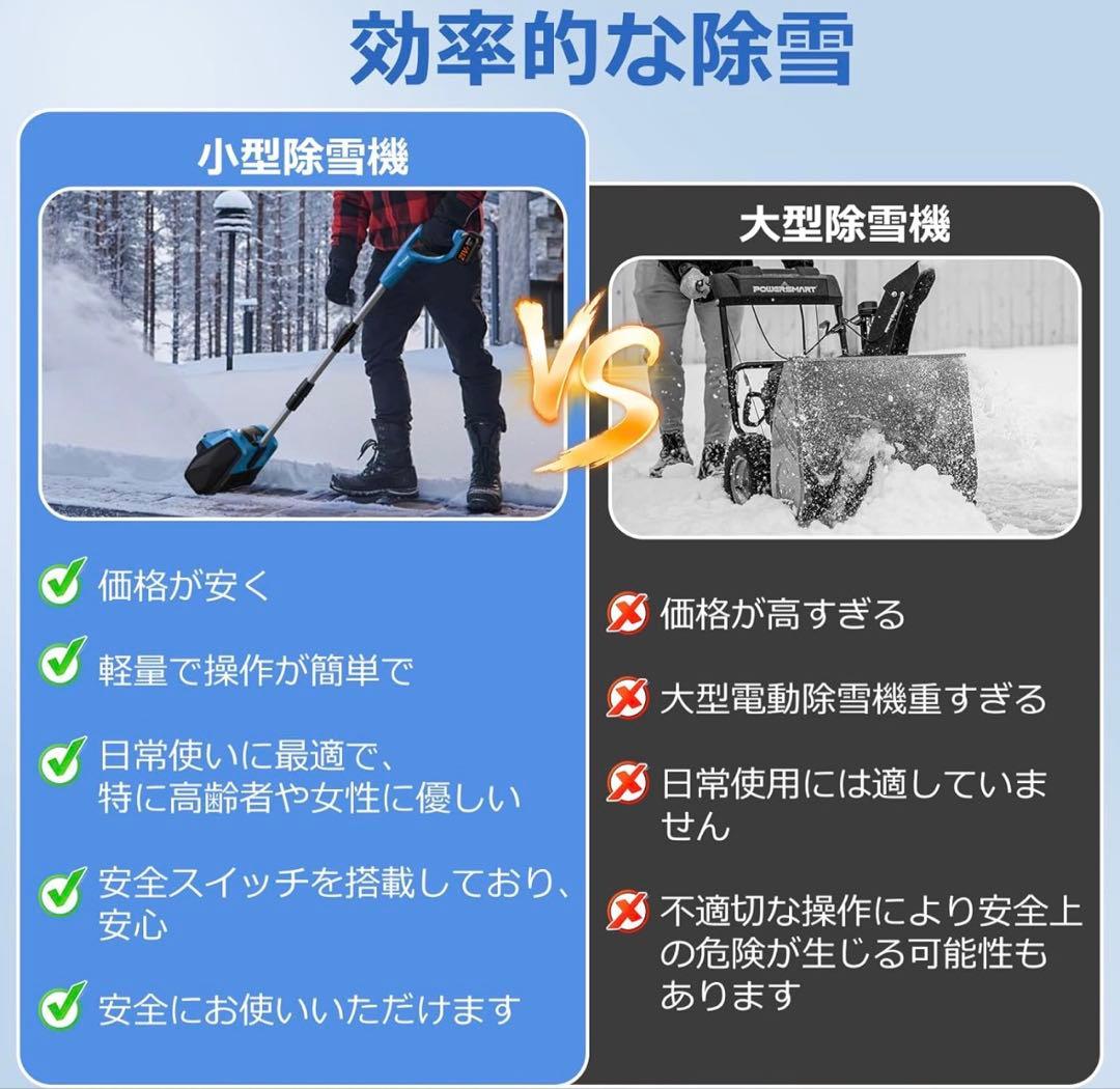 訳あり　電動除雪機 除雪幅30cm 21V 6000mAh バッテリー2個付き