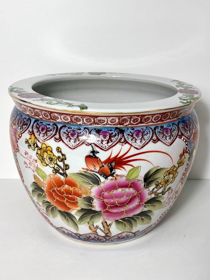 #色絵金彩　睡蓮鉢　メダカ鉢