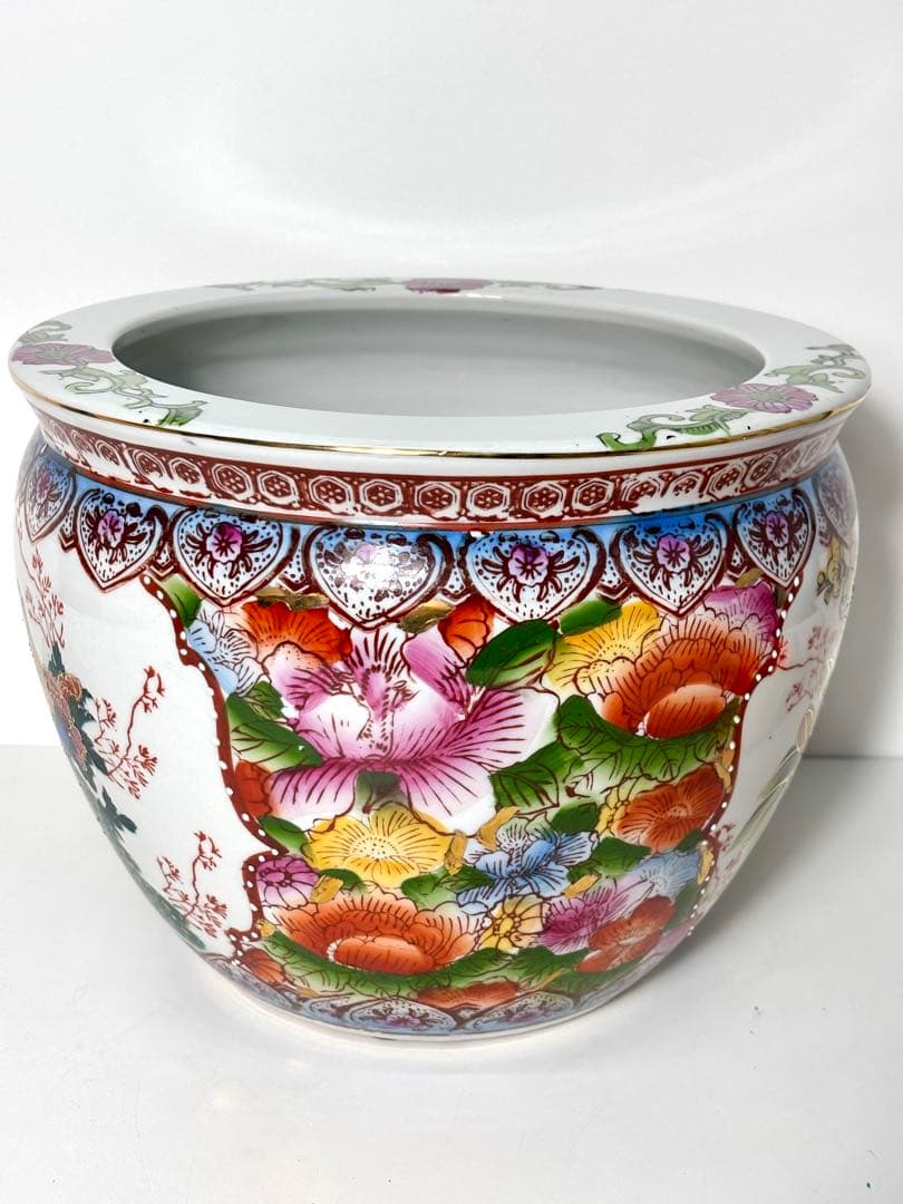 #色絵金彩　睡蓮鉢　メダカ鉢