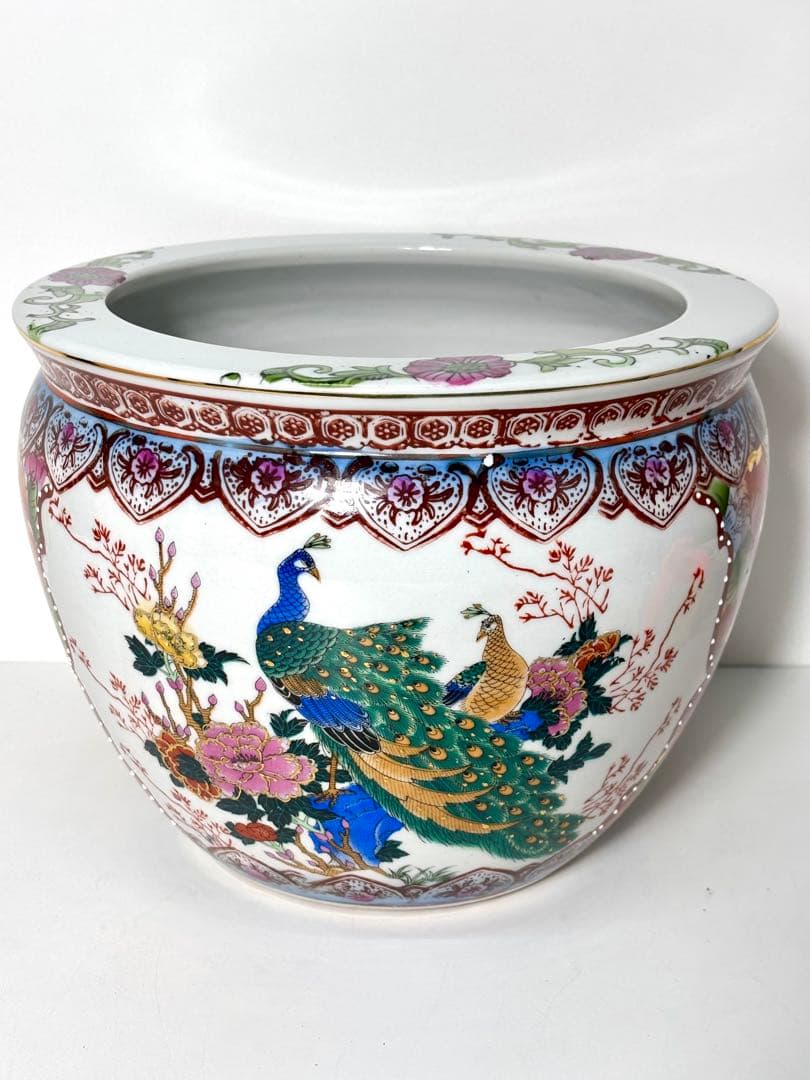 #色絵金彩　睡蓮鉢　メダカ鉢