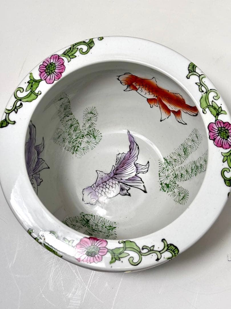 #色絵金彩　睡蓮鉢　メダカ鉢