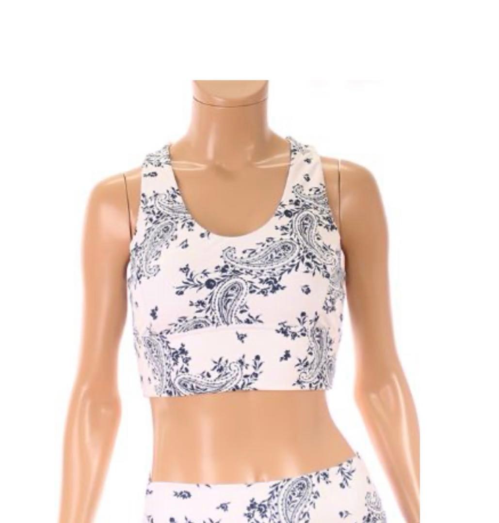 ALBOVE ミルキーウェイ ペイズリー柄クロスショルダーブラ　アイボリー