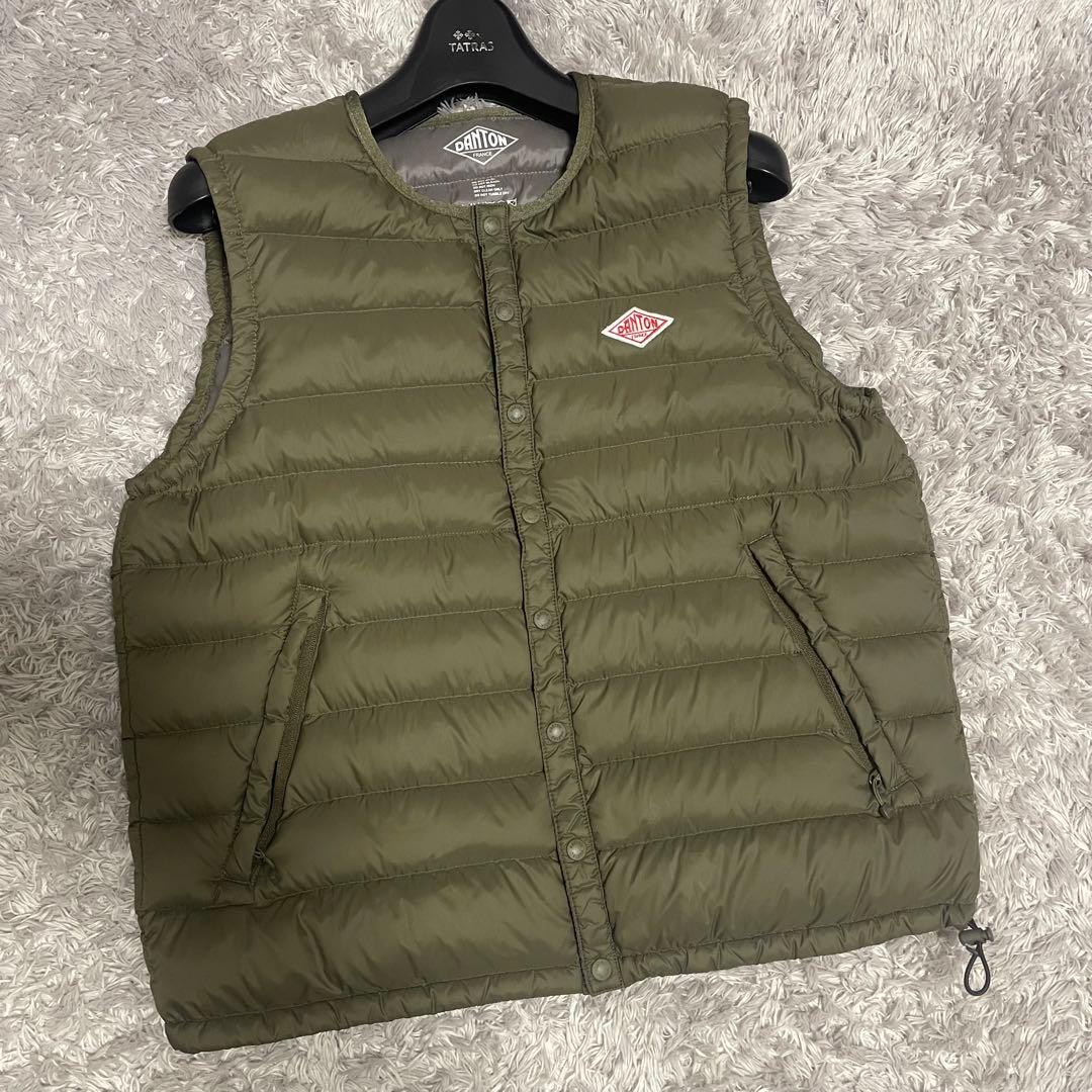 DANTON ダウンベスト カーキ サイズ36