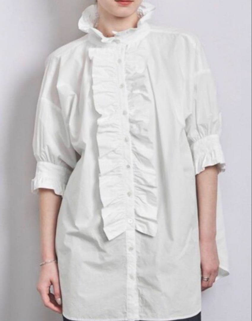 dahl’ia ダリア フリル ショートスリーブ シャツ ブラウス　FREE