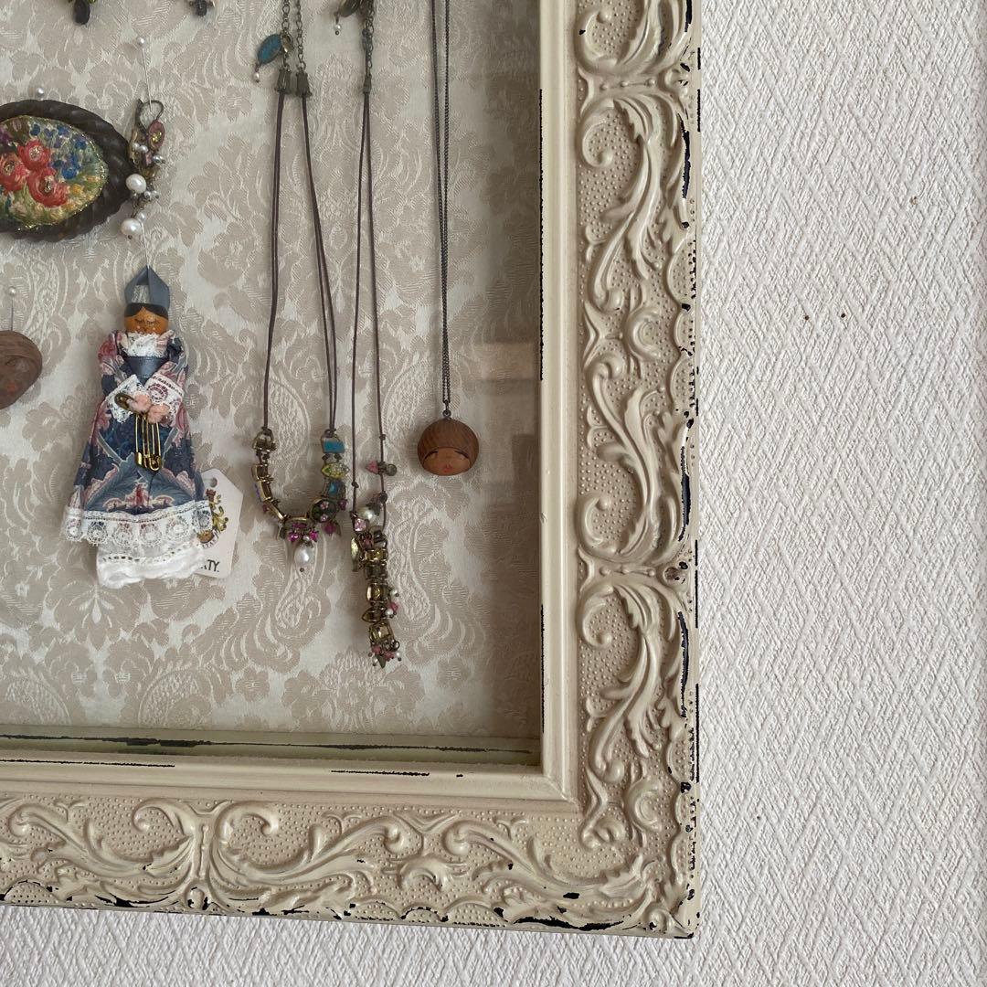 アンティーク風　アクセサリーケース　ガラスケース　額