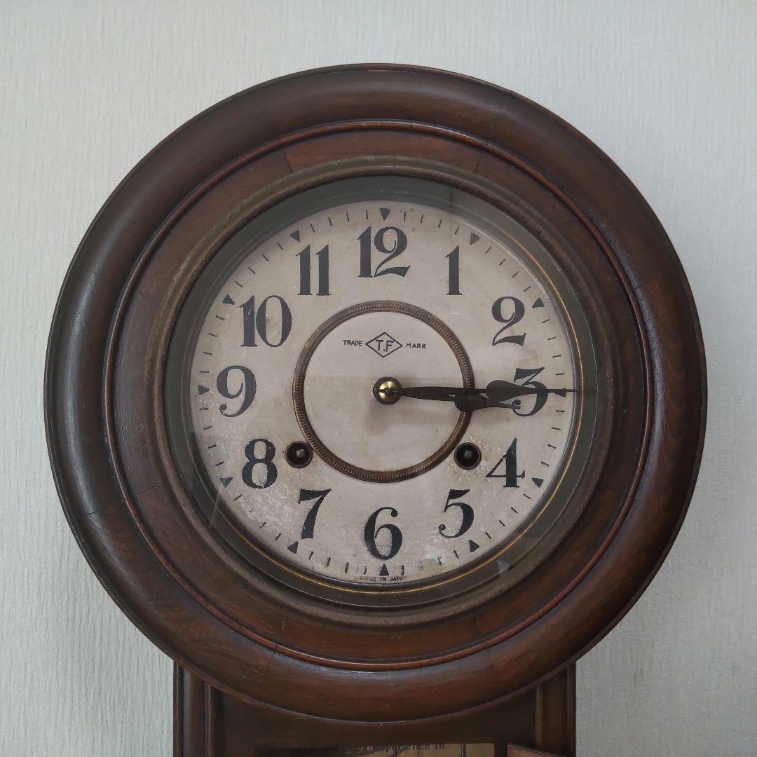 【レトロ】 HOKEN 振り子付き掛時計 （柱時計）