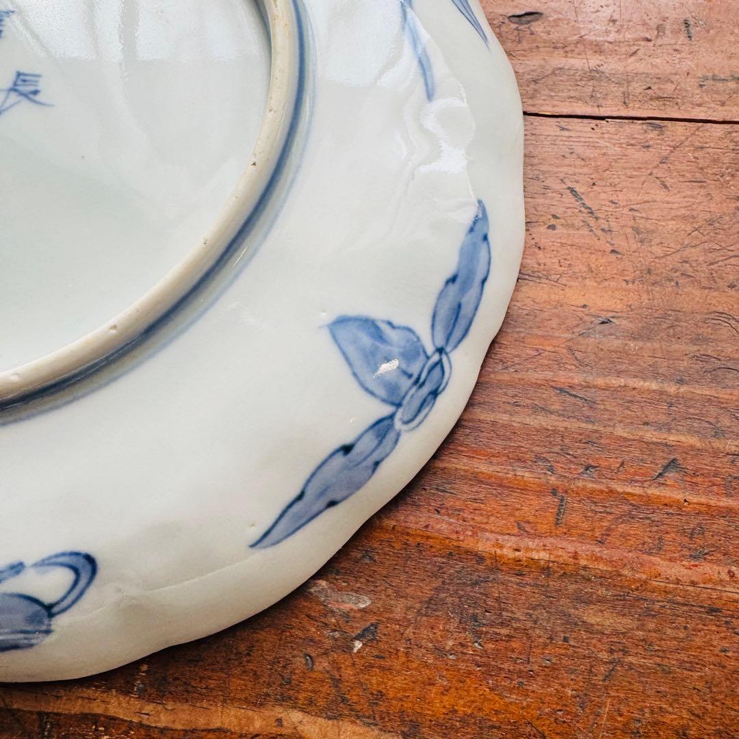 ご確認用　骨董皿　金蘭手染錦　鶴亀松竹梅文　金彩色絵皿　二枚