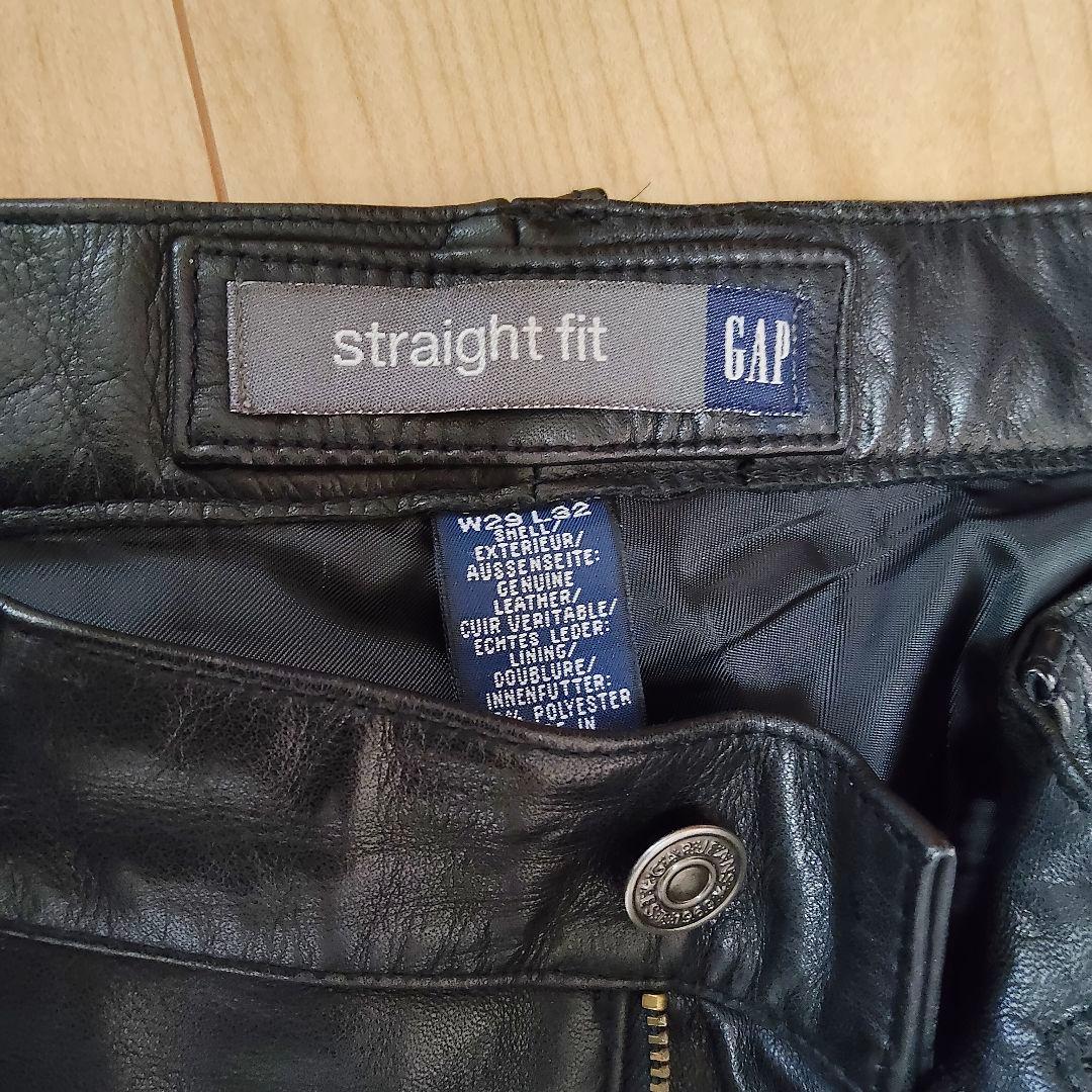 GAP レザー希少ストレートフィット パンツ W29 L32