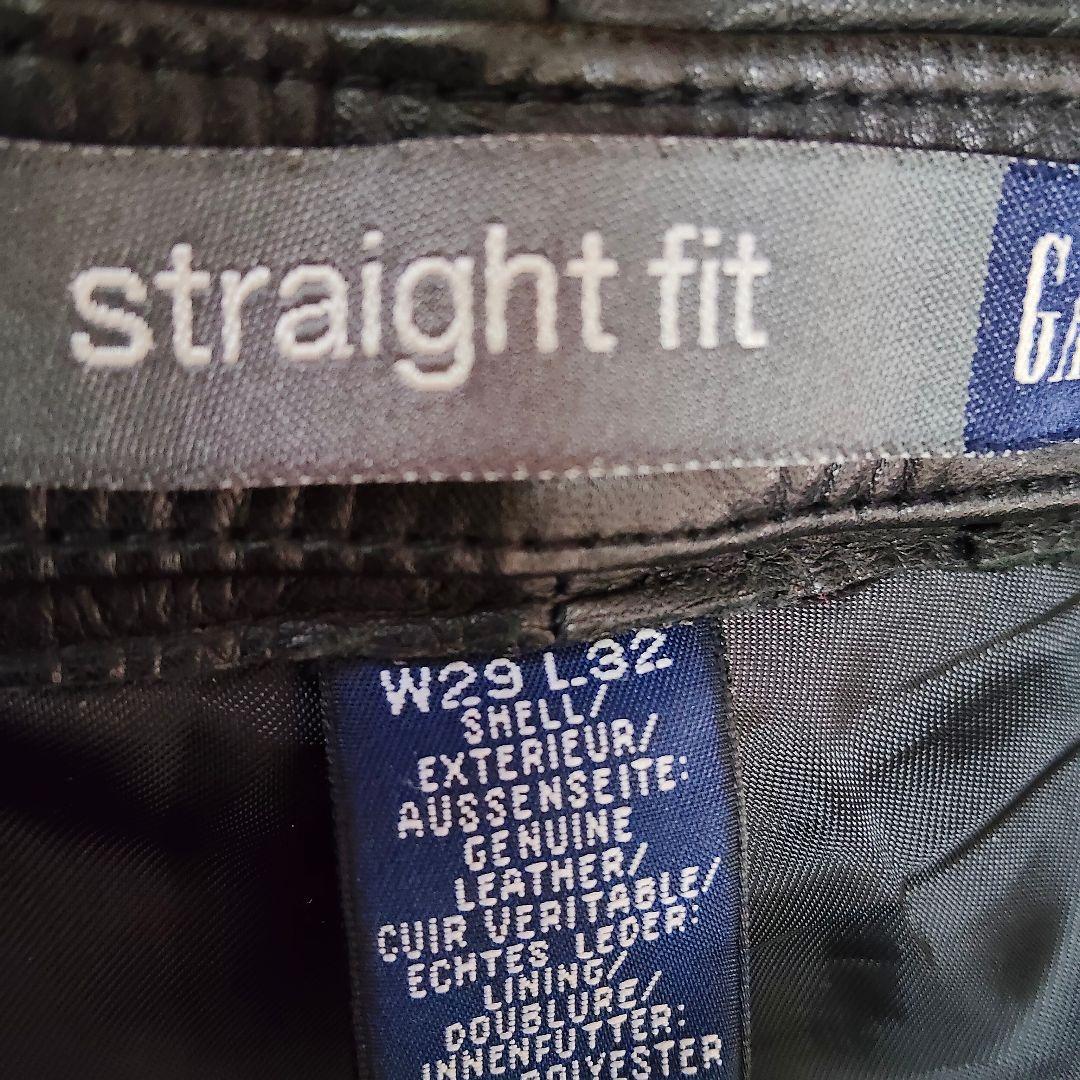 GAP レザー希少ストレートフィット パンツ W29 L32