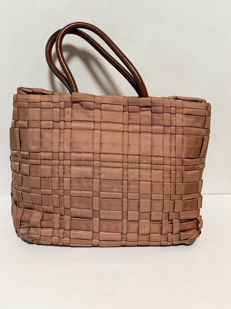 中古　PRADA トートバッグ　ピンクベージュ　ナイロン