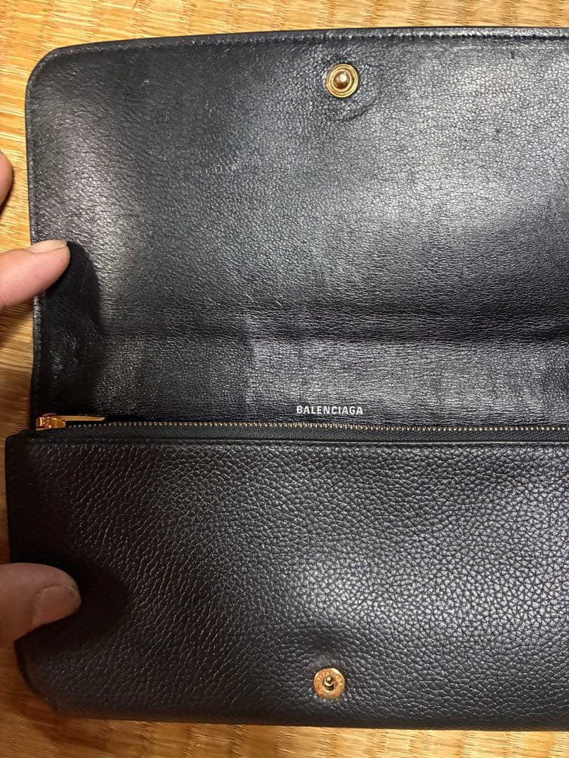 BALENCIAGA ブラック レザー 長財布