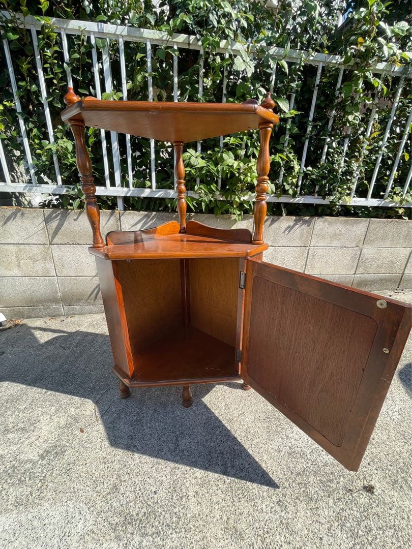 使いやすい　コーナー電話台　花台　サイド棚