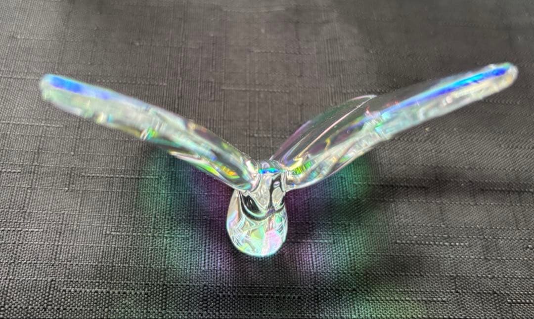 Baccarat 蝶のクリスタル置物 虹色