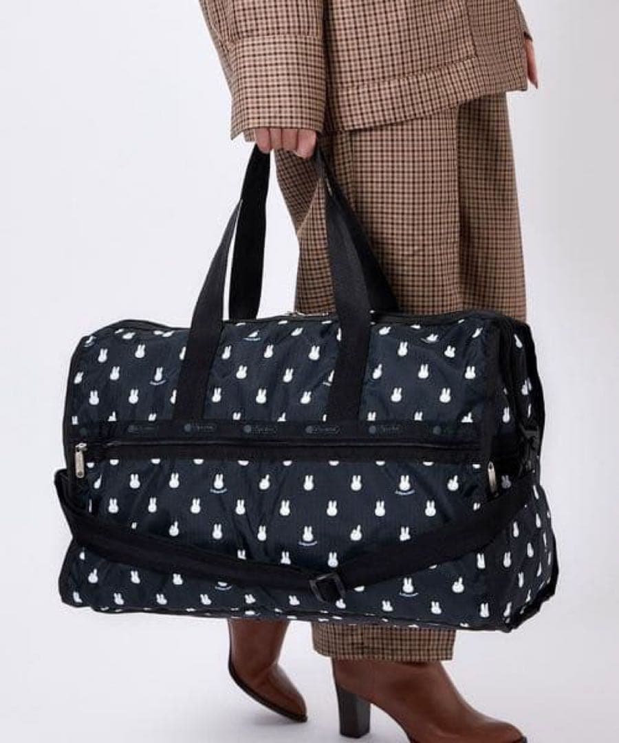 LeSportsac ボストンバッグ ミッフィー柄ブラック