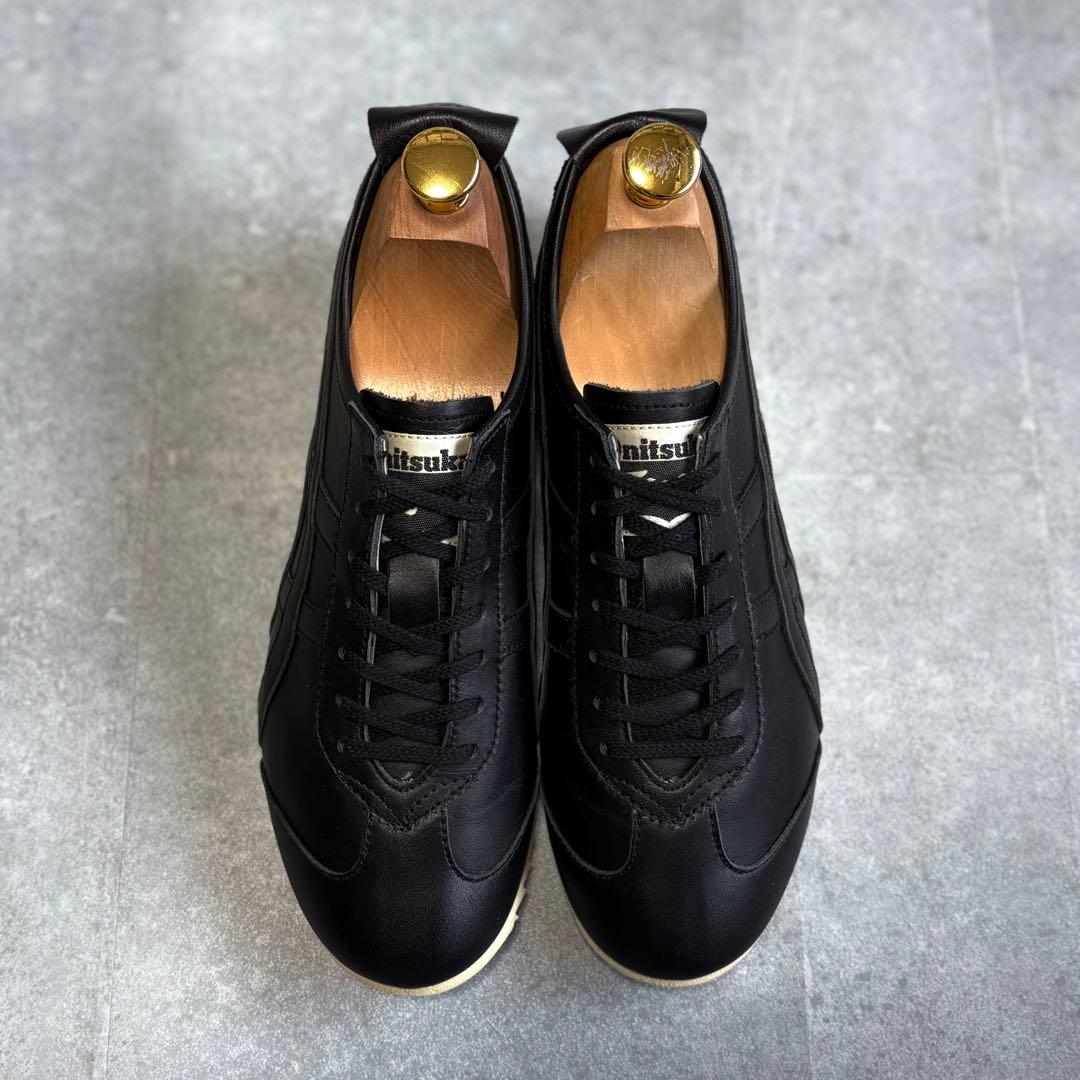 【未使用品級】オニツカタイガー メキシコ66 レザースニーカー 24cm 黒