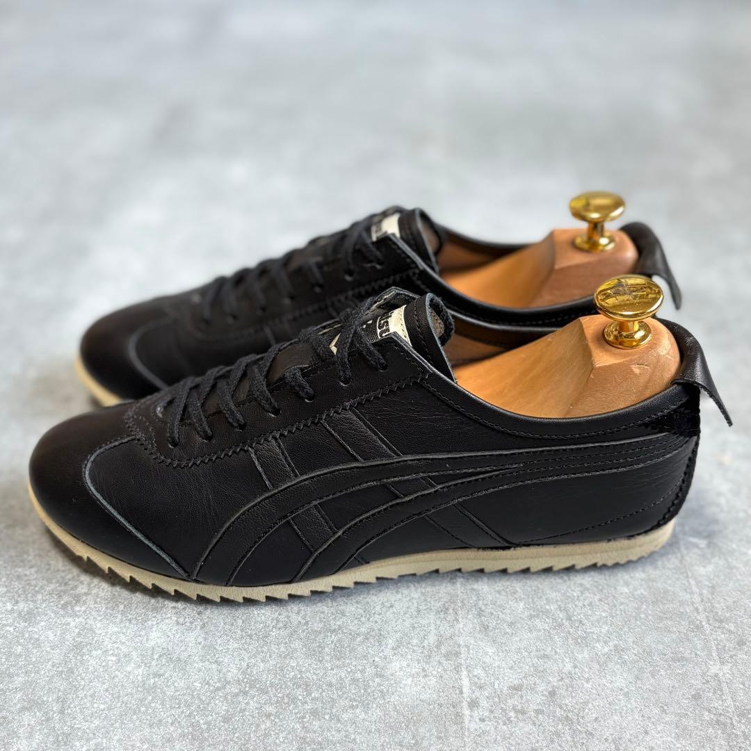 【未使用品級】オニツカタイガー メキシコ66 レザースニーカー 24cm 黒