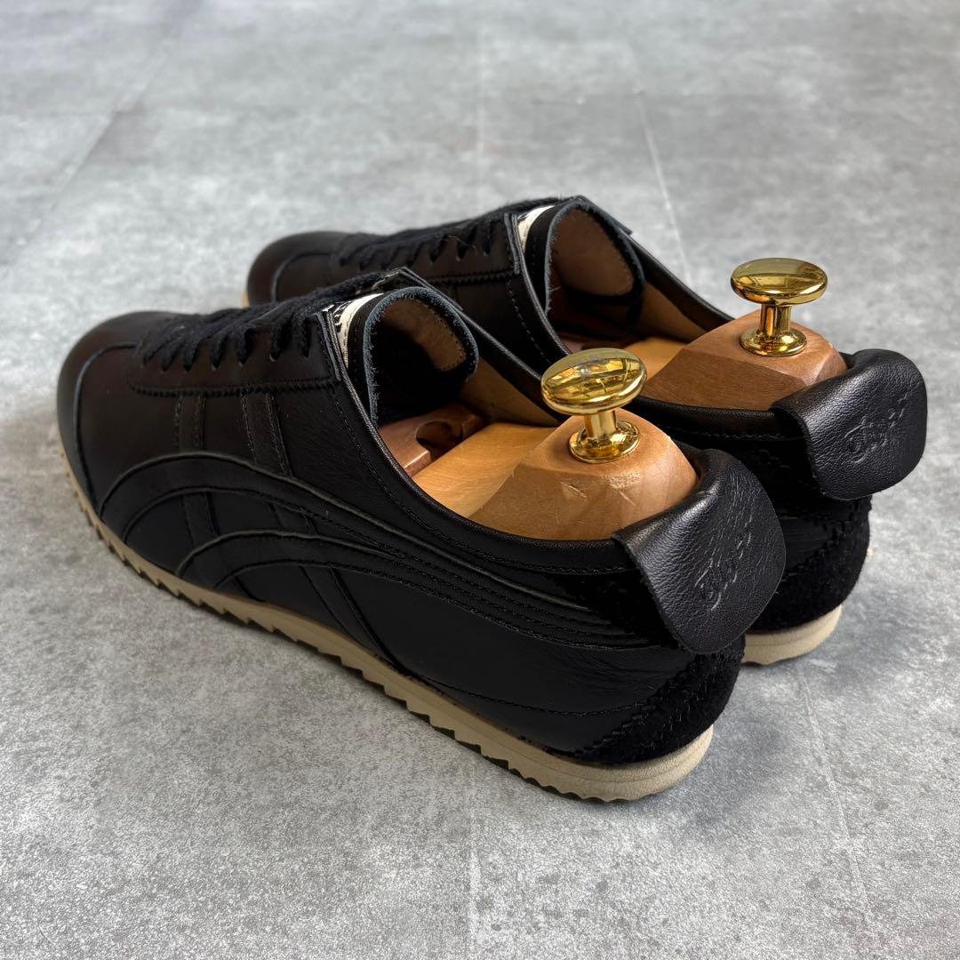 【未使用品級】オニツカタイガー メキシコ66 レザースニーカー 24cm 黒