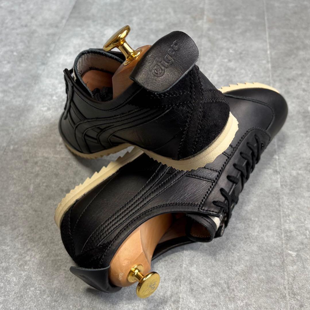 【未使用品級】オニツカタイガー メキシコ66 レザースニーカー 24cm 黒