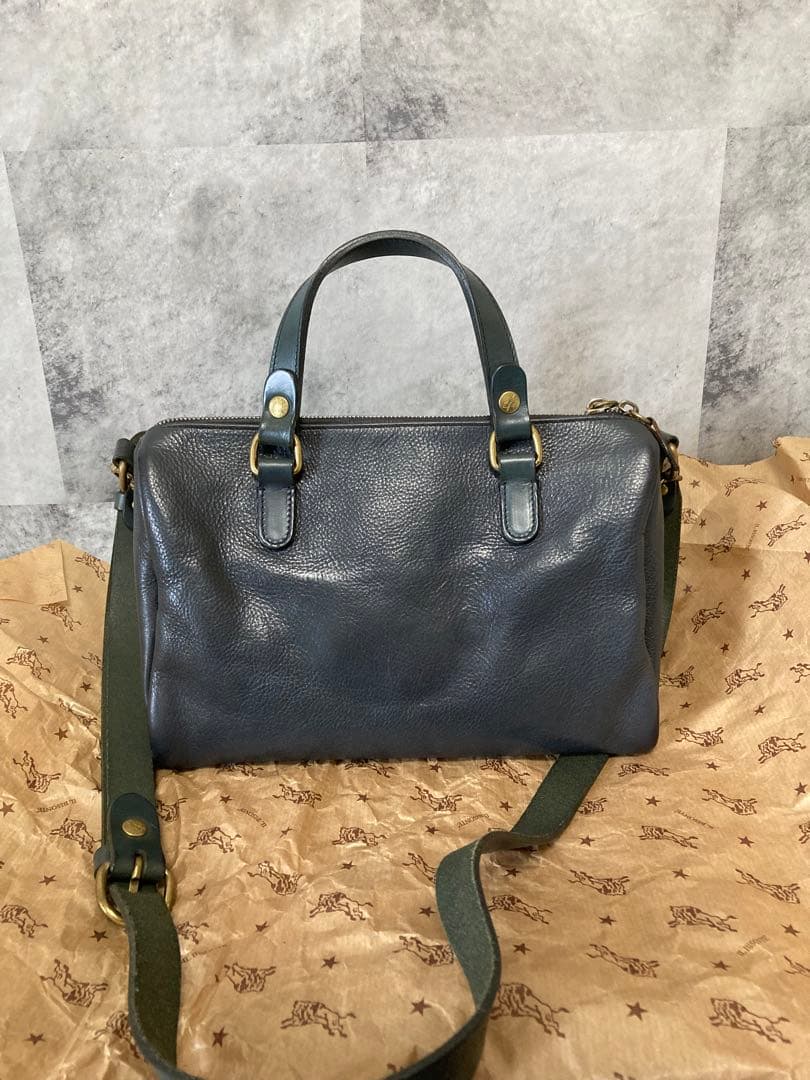 イルビゾンテ　ボストンバッグ　ショルダー　ネイビー