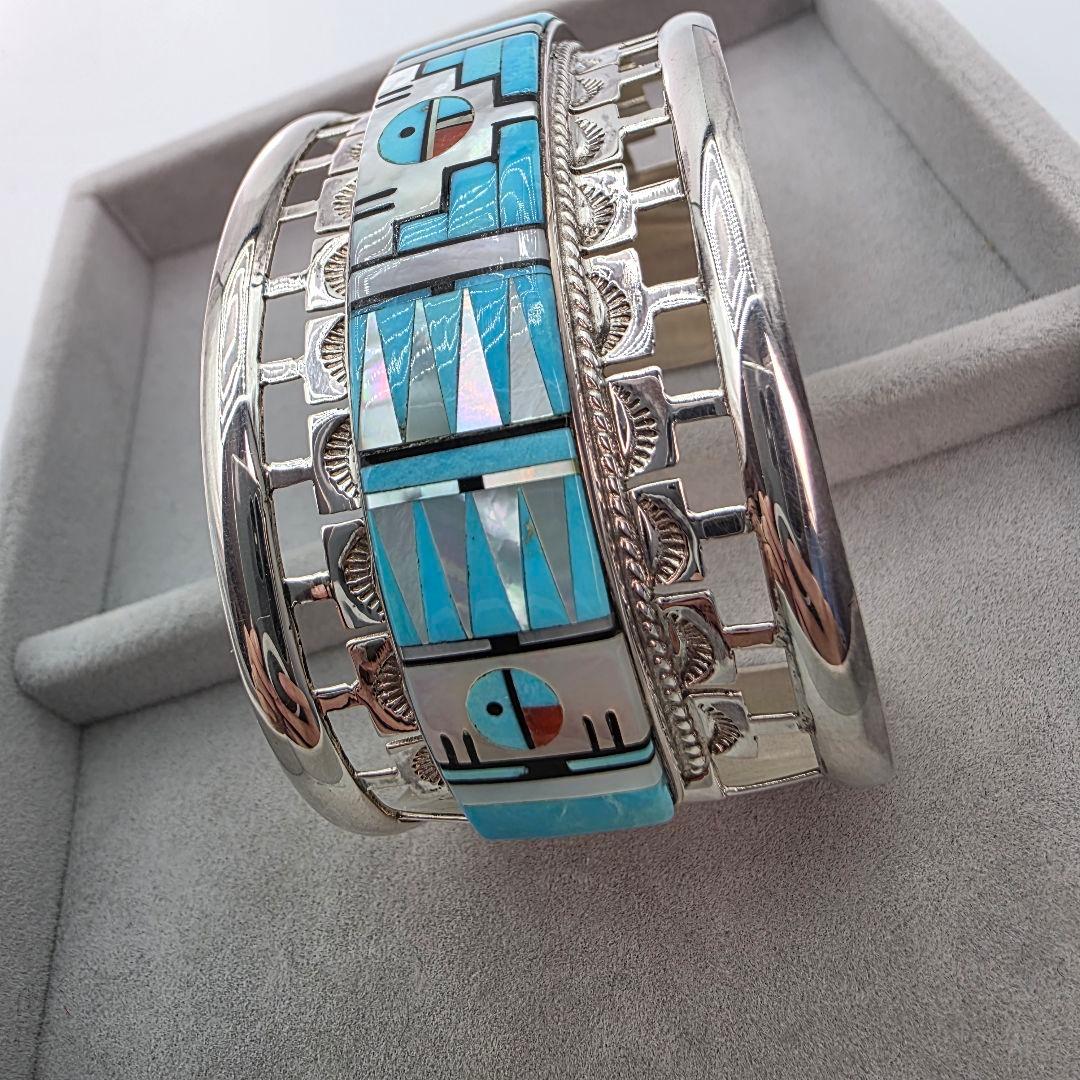 インディアンジュエリー　ズニ族　バングル　シルバー　ヴィンテージ